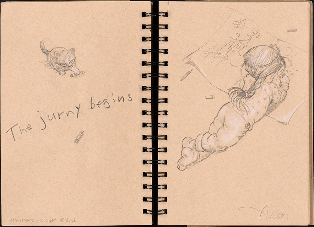 SCBWI Eastern Pennsylvania Traveling Sketchbook - Page 48 and Page 49