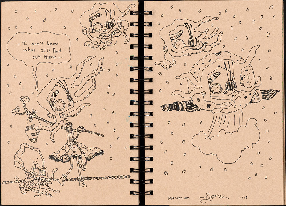 SCBWI Eastern Pennsylvania Traveling Sketchbook - Page 54 and Page 55