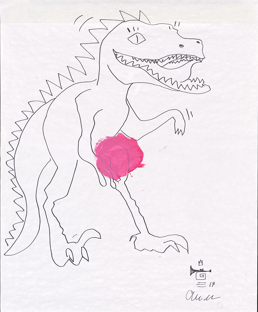 Esperanza - Red Yellow Blue (and a Dash of White Too!) - Dinosaur Sketch