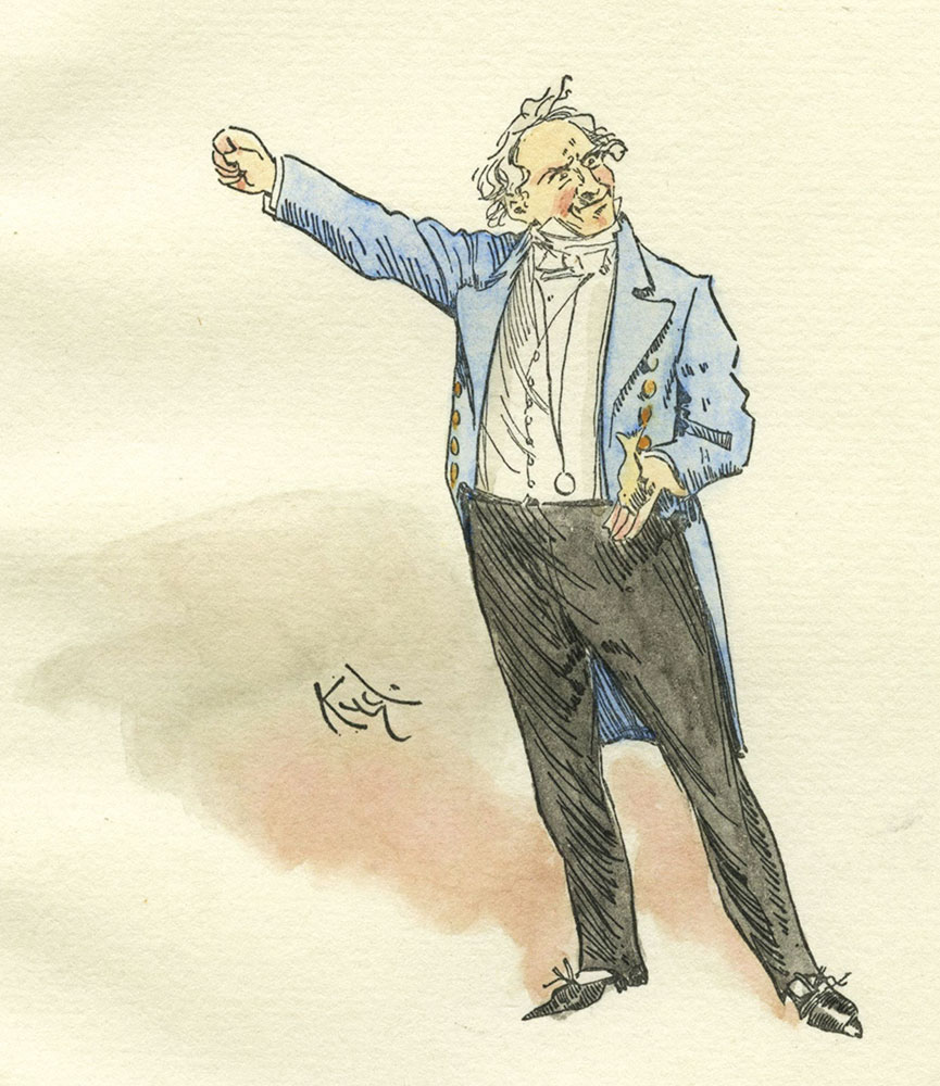 Mr. Pickwick from The Pickwick Papers - Watercolor Illustration by 