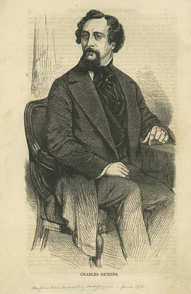 Charles Dickens - Portrait from Harpers New Monthly Magazine