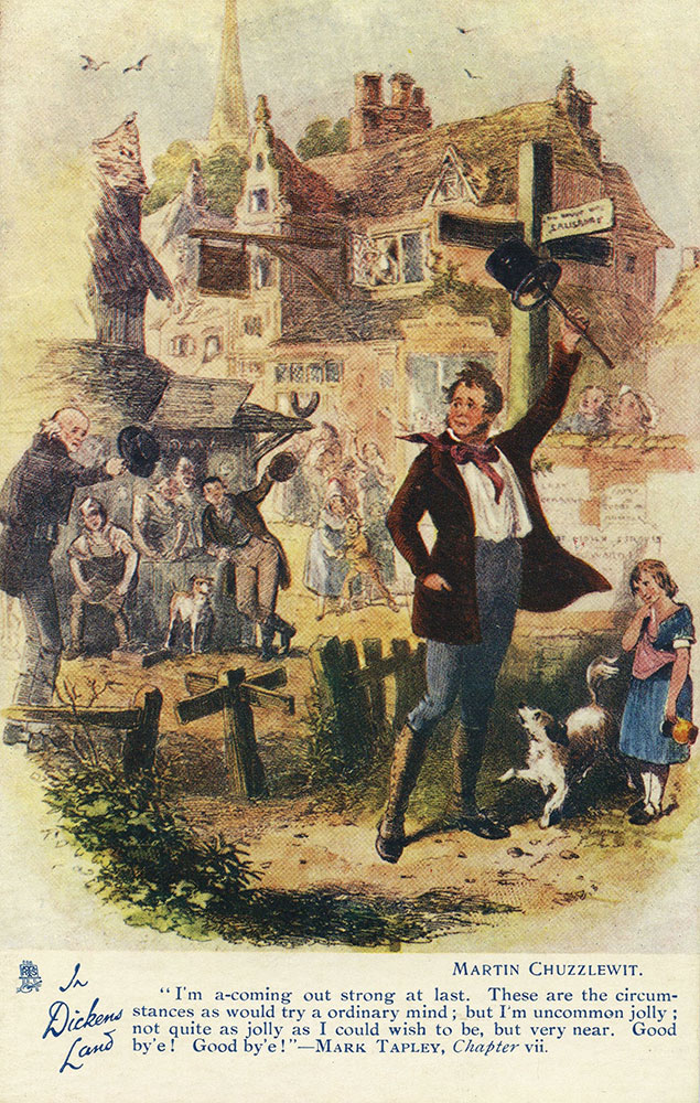 In Dickens Land - Martin Chuzzlewit Postcard