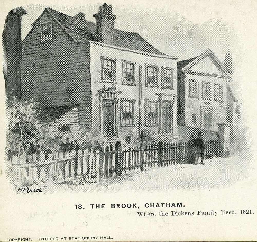 Dickens' Family Home at Chatham Postcard