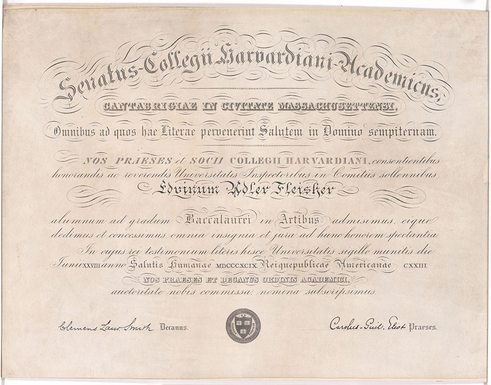 Harvard '99 B.A. certificate