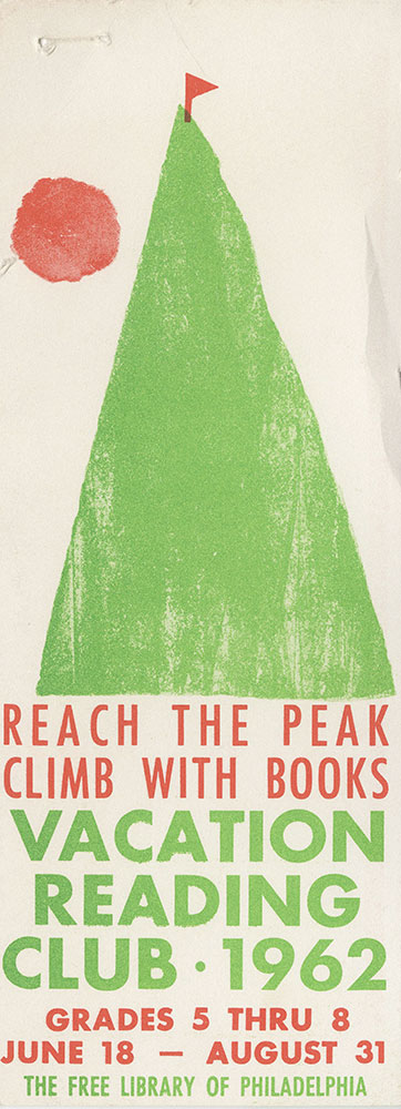 1962 - Vacation Reading Club - Reach the Peak - bookmark - recto