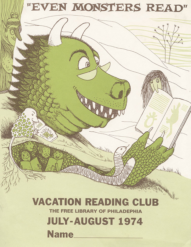 1974 -Vacation Reading Club -  Even Monsters Read - Poster