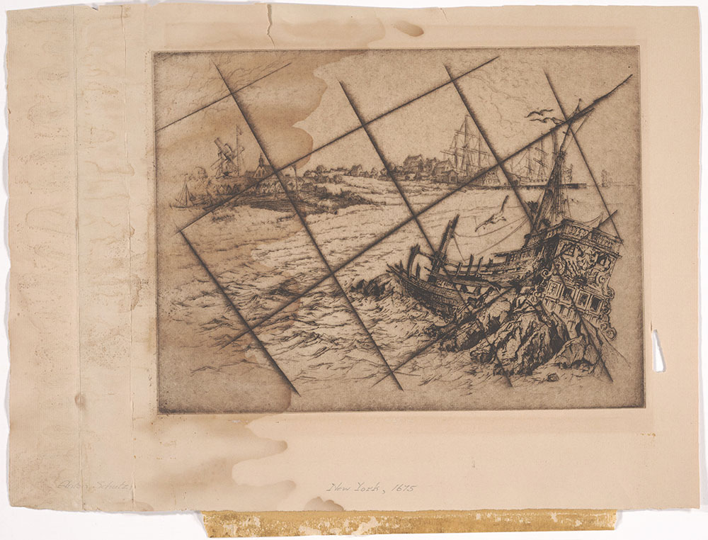 New York, 1675 canceled copper plate etching