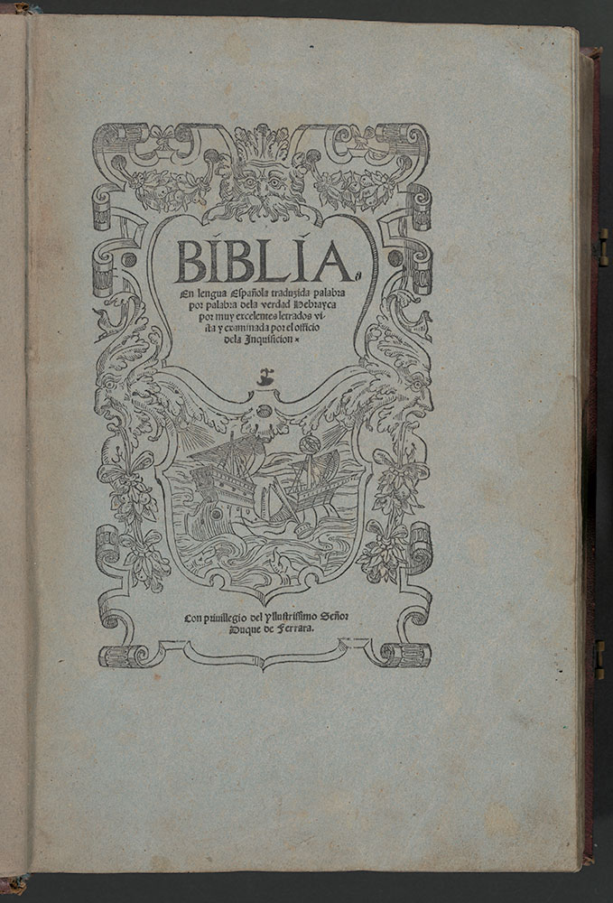 Ferrara Bible, title page