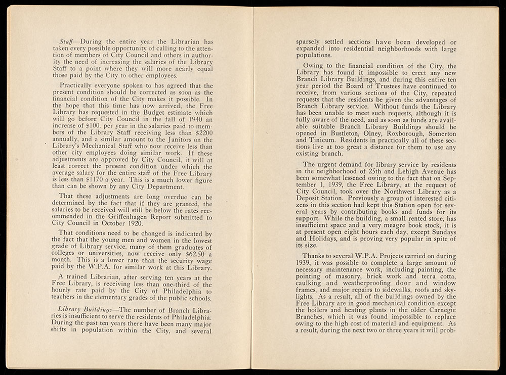 Free Library of Philadelphia 1939 Annual Report