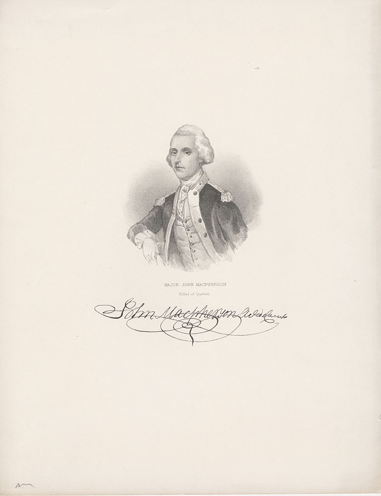 Major John MacPherson, Killed at Quebec