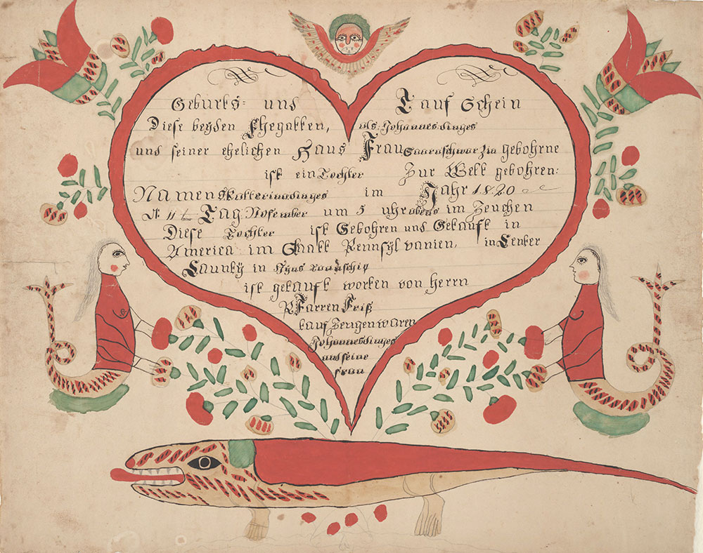 Birth and Baptismal Certificate (Geburts und Taufschein) for Katterina Dinges