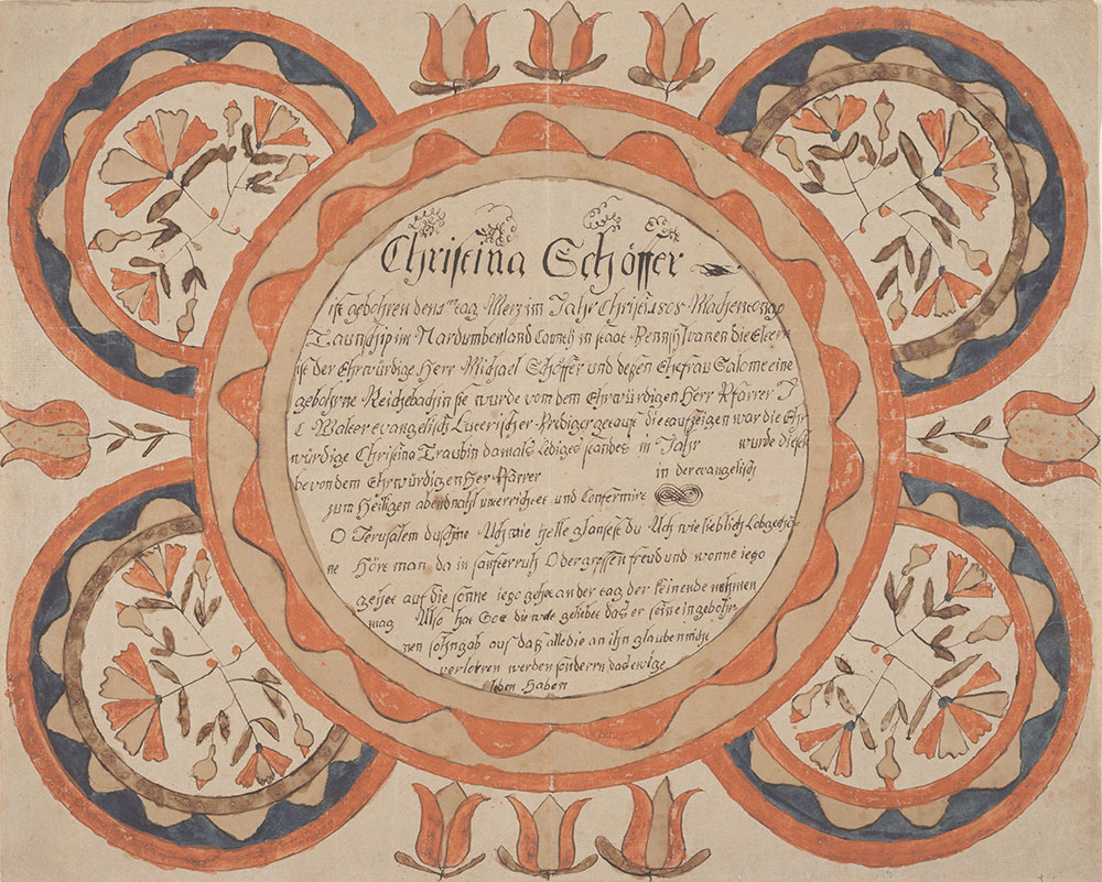 Birth, Baptismal and Confirmation Certificate (Geburts, Tauf, und Konfirmationsschein) for Christina Schöffer