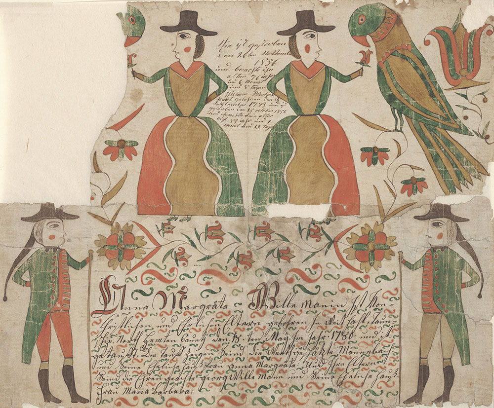 Birth and Baptismal Certificate (Geburts und Taufschein) for Anna Margräta Willeman