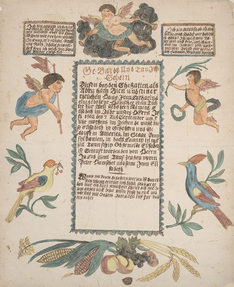 Birth and Baptismal Certificate (Geburts und Taufschein) for Elisabeth Bien