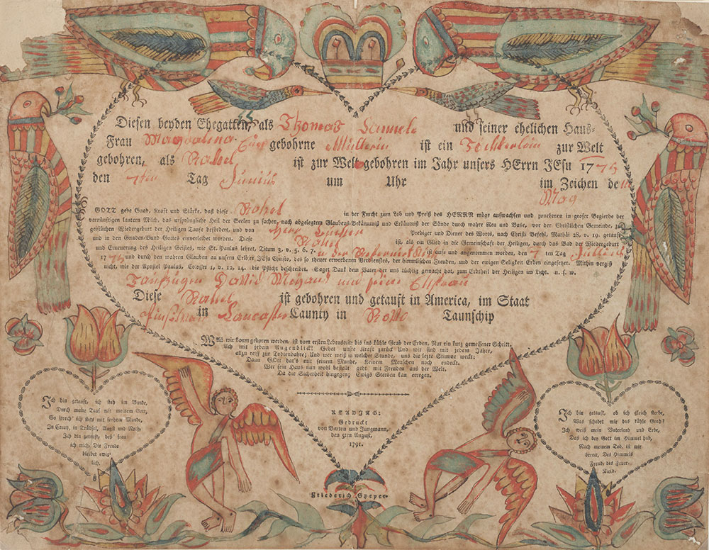 Birth and Baptismal Certificate (Geburts und Taufschein) for Rahel Kannele [Cannele]