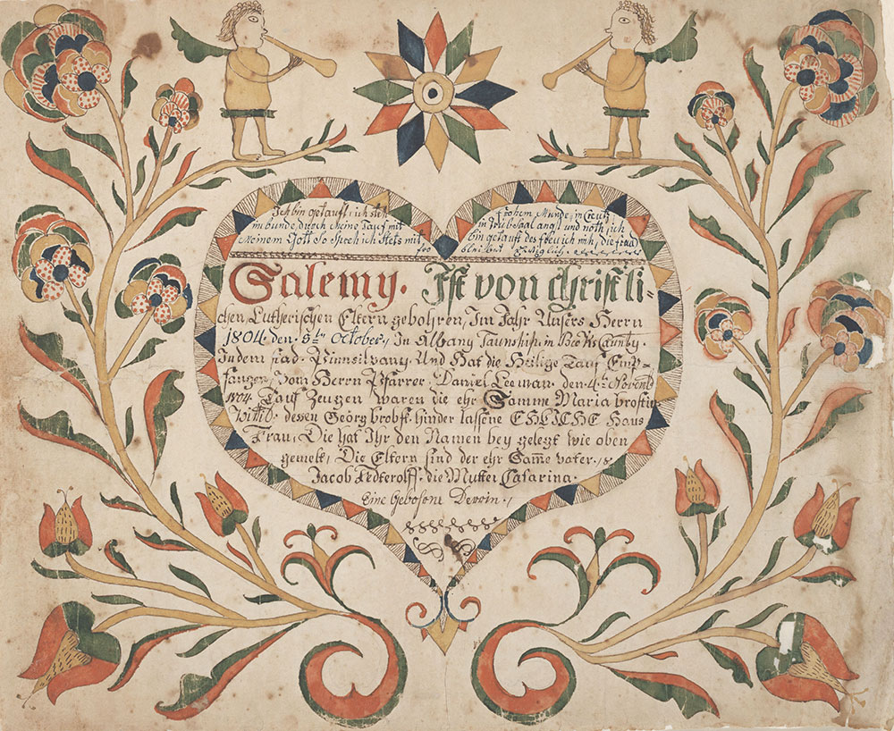 Birth and Baptismal Certificate (Geburts und Taufschein) for Salemy Fedterolff