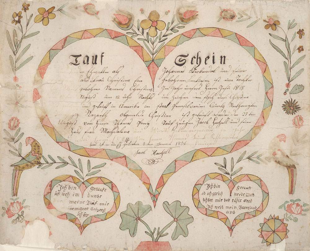 Birth and Baptismal Certificate (Geburts und Taufschein) for Christina Kerkendal