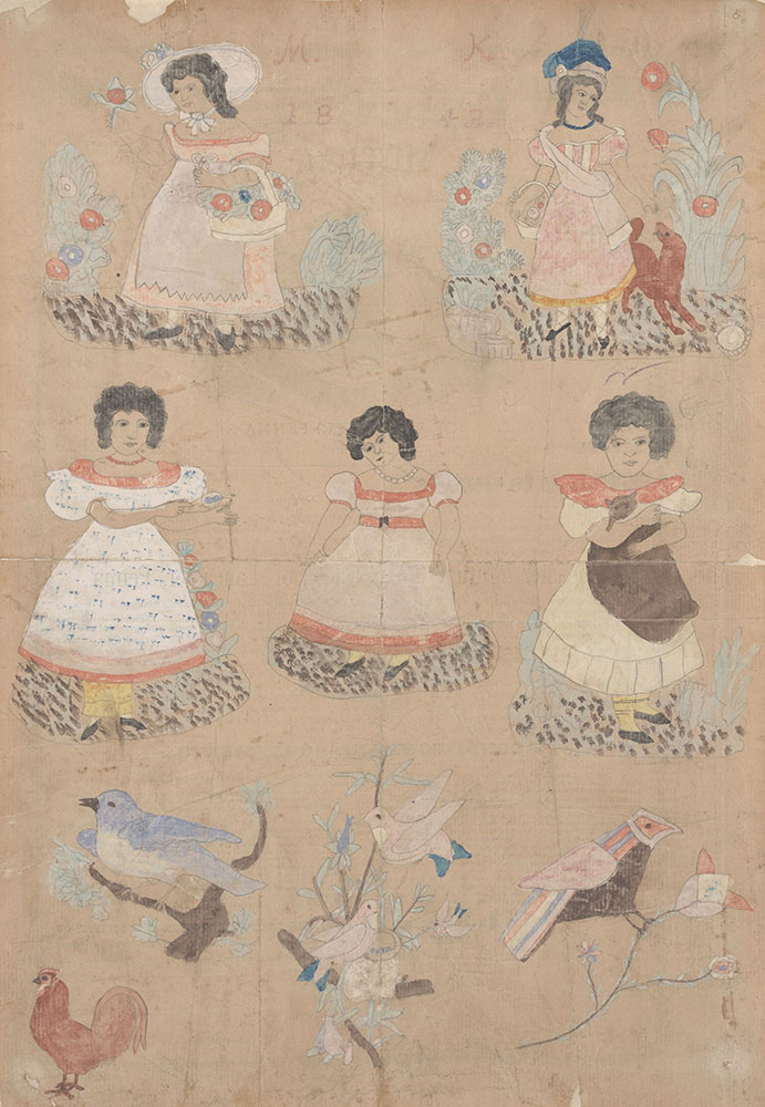 Drawing (Young Girls and Birds)
