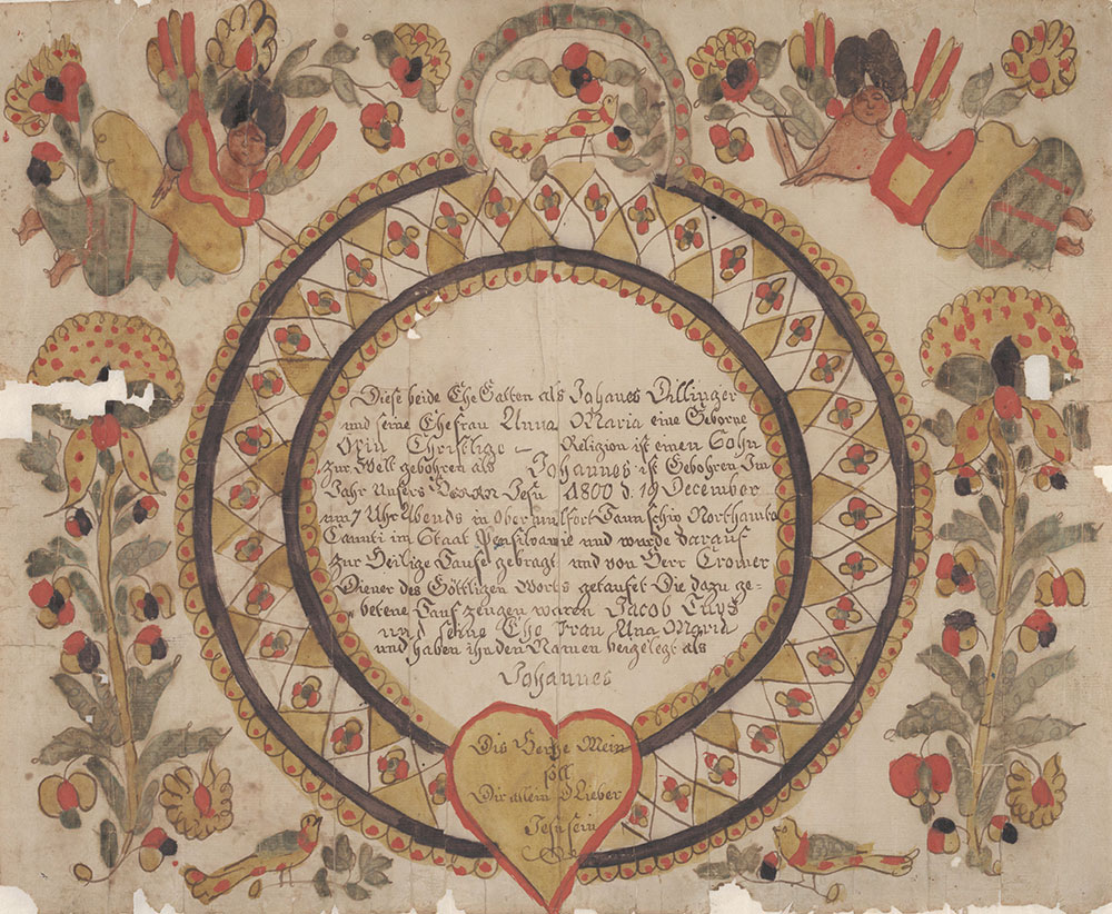 Birth and Baptismal Certificate (Geburts und Taufschein) for Johannes Dillinger