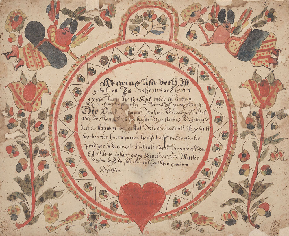Birth and Baptismal Certificate (Geburts und Taufschein) for Maria Elisabeth Schneider