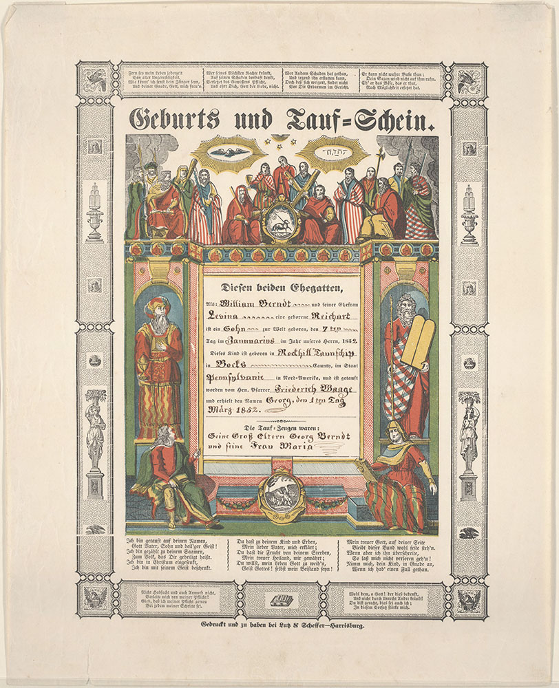 Birth and Baptismal Certificate (Geburts und Taufschein) for Georg Berndt