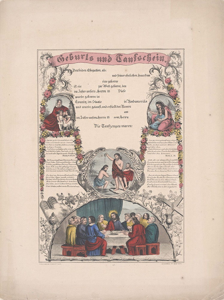 Birth and Baptismal Certificate (Geburts und Taufschein) for [blank]