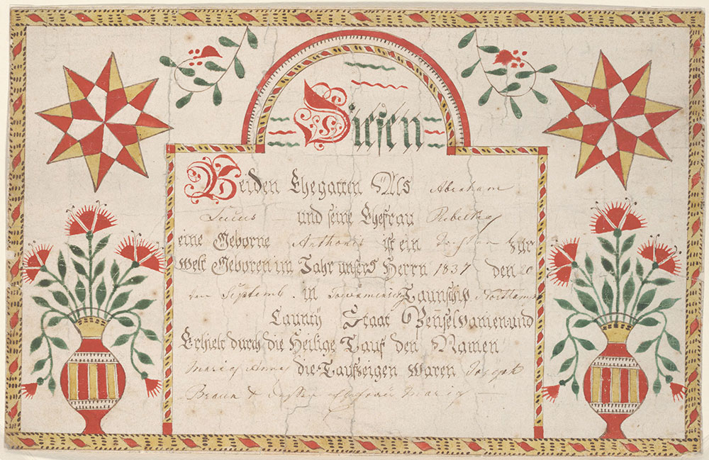 Birth and Baptismal Certificate (Geburts und Taufschein) for Maria Anna Lucas