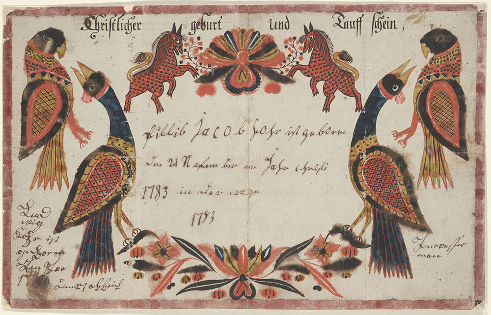 Birth and Baptismal Certificate (Geburts und Taufschein) for Phillip Jacob Kohr