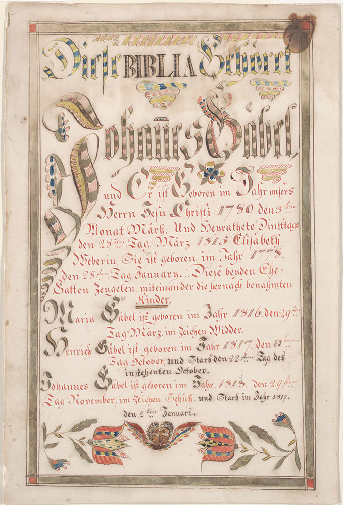 Bookplate (Bücherzeichen) for Johannes Gäbel
