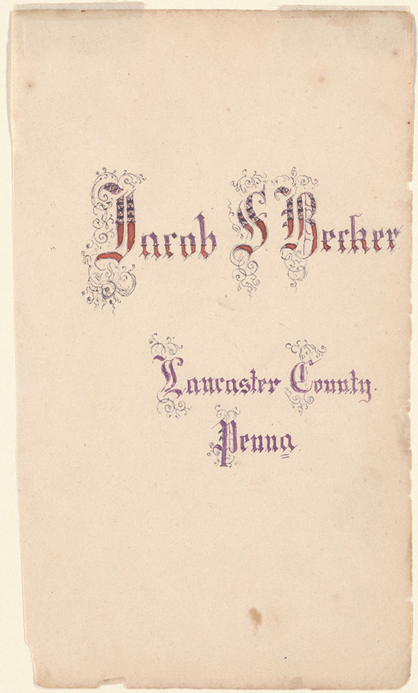 Bookplate for Jacob S. Becker