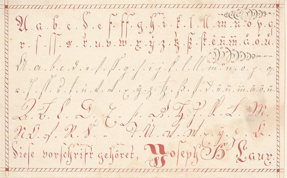 Writing Exercise (Vorschrift) for Joseph H. Laux