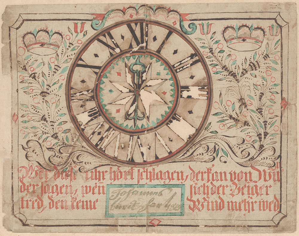 Drawing for Johannes Burckhart (He who hears this clock strike [Wer diese Uhr hört schlagen])