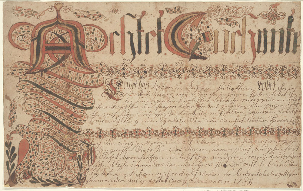 Writing Exercise (Vorschrift) for Georg Ackerman (Praise [Achtet])