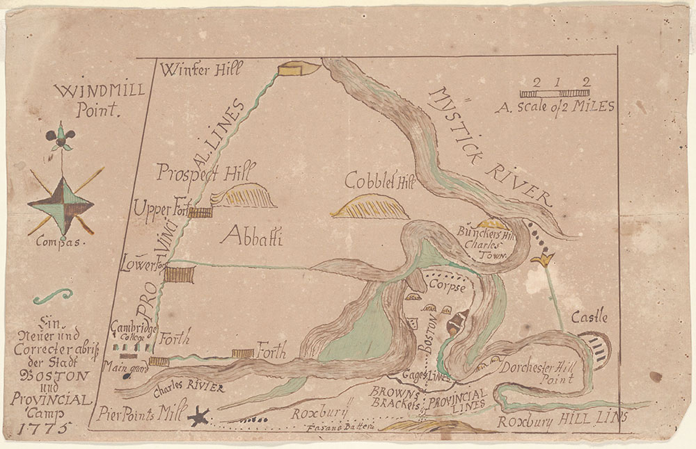 A New and Correct Plan of the City of Boston and the Provincial Camp, 1775.