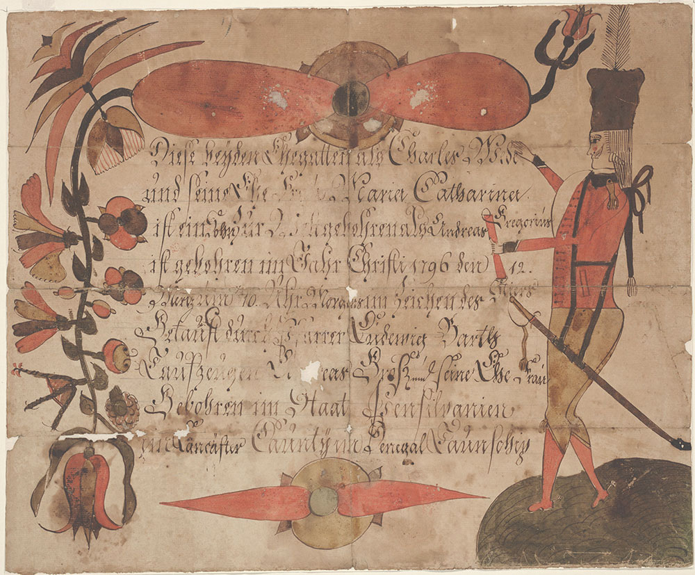 Birth and Baptismal Certificate (Geburts und Taufschein) for Andreas Gregorius Wede