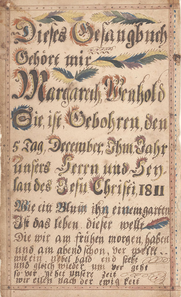 Bookplate (Bücherzeichen) and Birth Record (Geburtsschein) for Margareth Wenhold