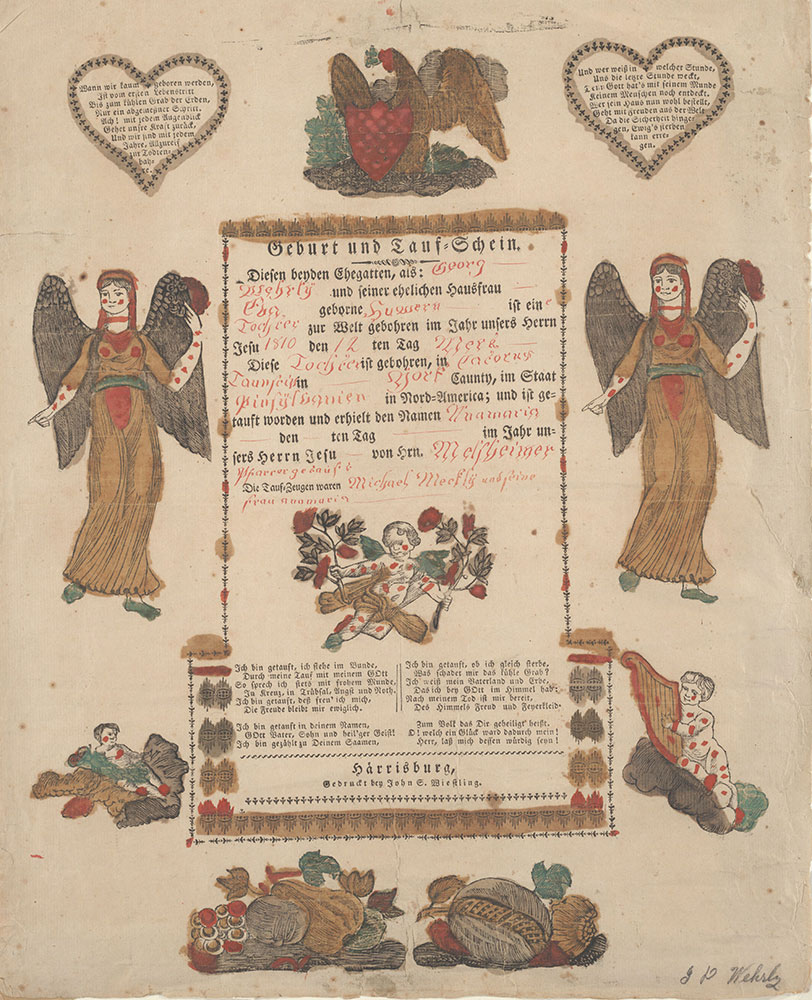 Birth and Baptismal Certificate (Geburts und Taufschein) for Anamaria Wehrly