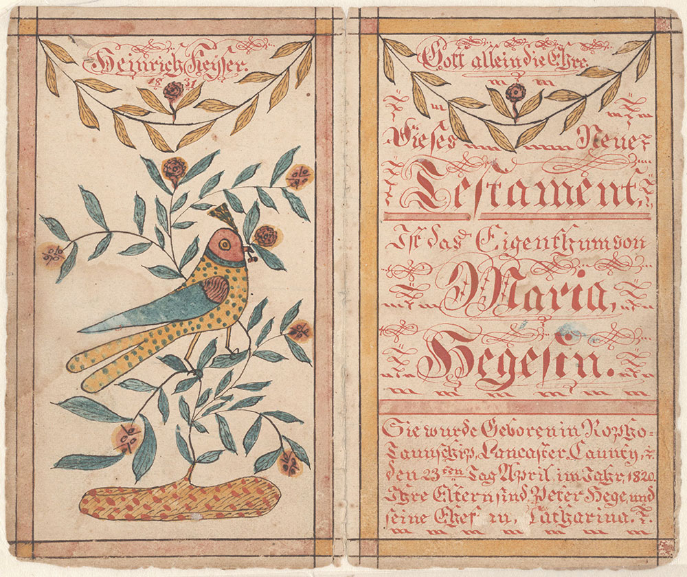 Bookplate (Bücherzeichen) and Birth Record (Geburtsschein) for Maria Hege