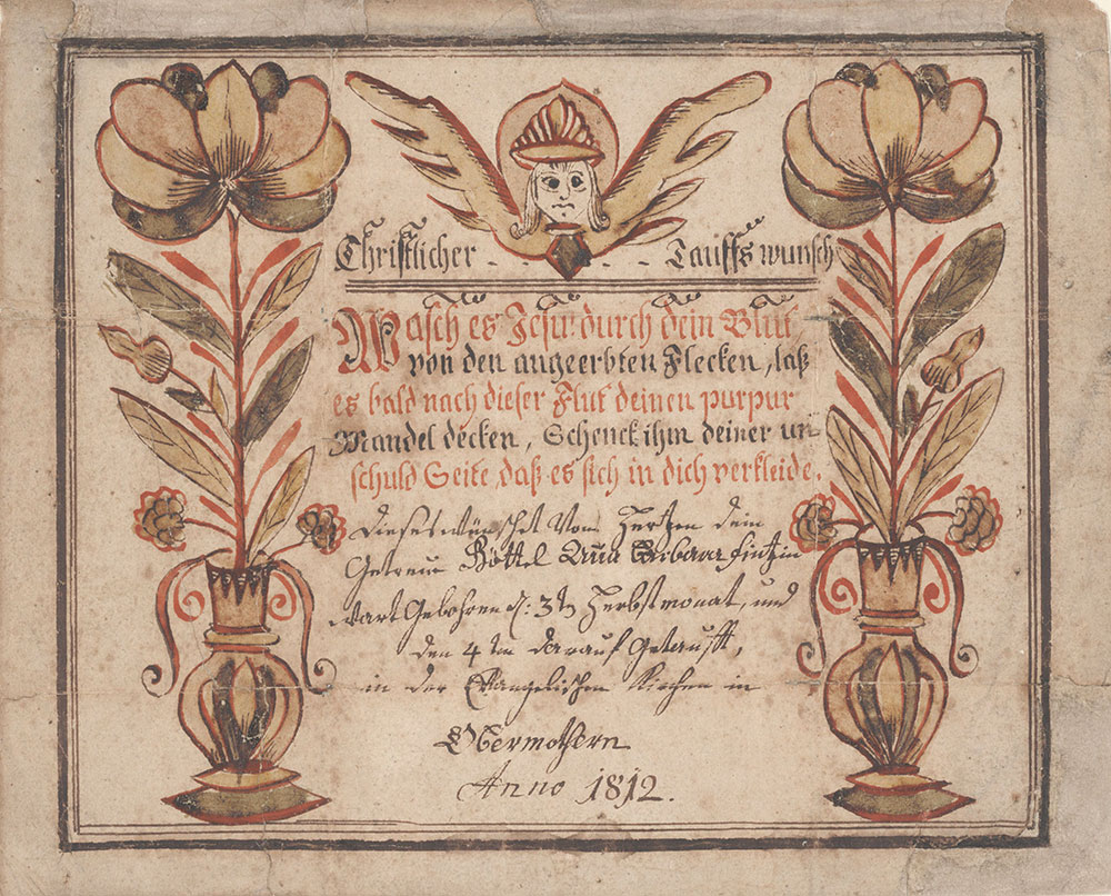 Baptismal Wish (Taufwunsch) from Anna Barbara Seitz