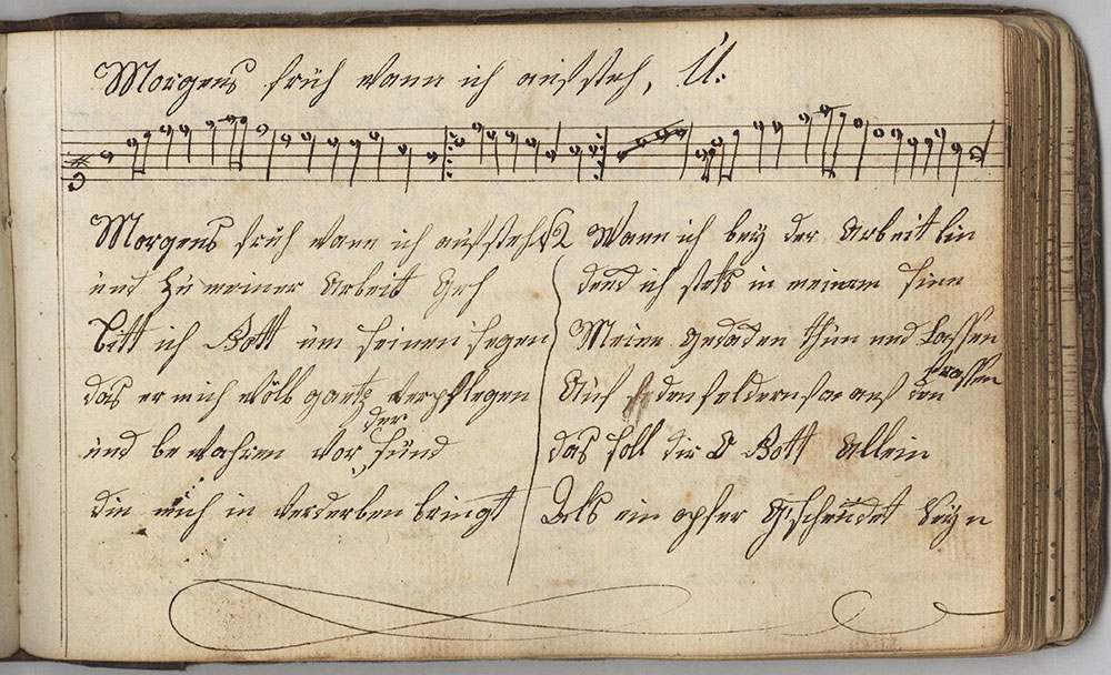Dieses Harmonische Melodeyen büchlein gehöret Jacob Oberholtzer Sing schüler in der Tieffronner Schule geschrieben d 25ten October im Jahr unsers Herrn A D 1803