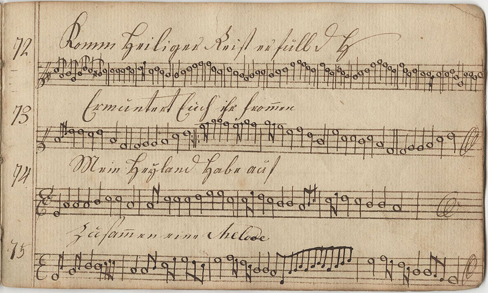 Dieses Sing=Noten=Büchlein gehöret Isaac Grobb fleissigem Singer in der Vincenter Schule in Chester County geschrieben d 21t februarÿ 1810