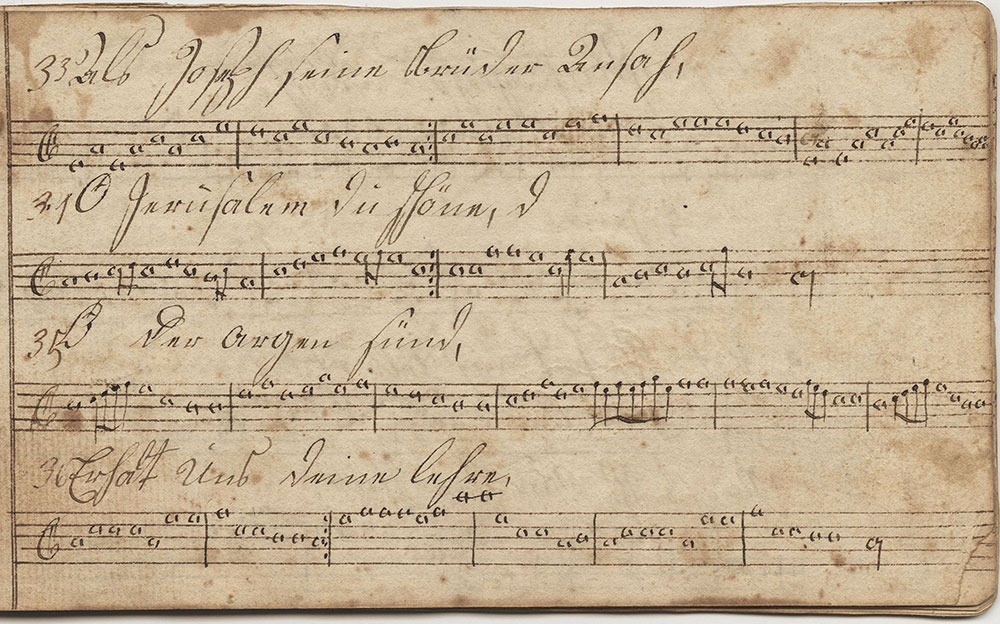Dieses Harmonische Melodeyen büchlein Gehöret Johannes Honsperger, Sing Schuler in der birkenseher schule, geschrieben d 17ten Januarius Im Jahr 1815