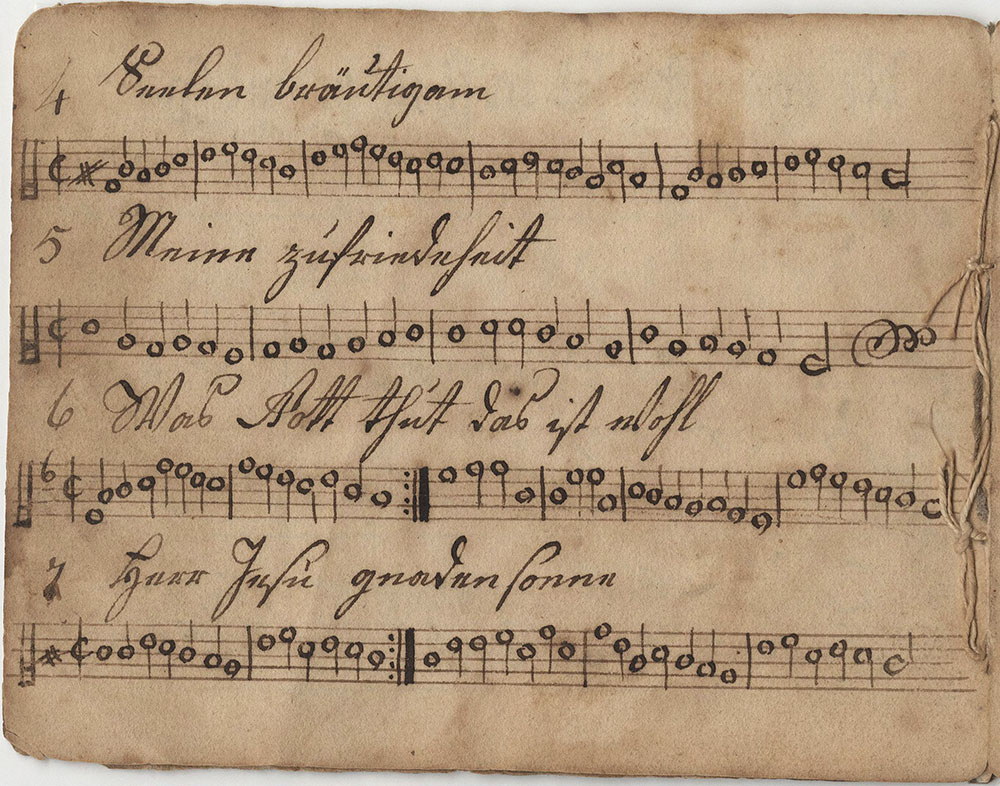 Dieses Noten=Büchlein gehöret Jacob Kratz Sing-schuler in Nu britin 1817