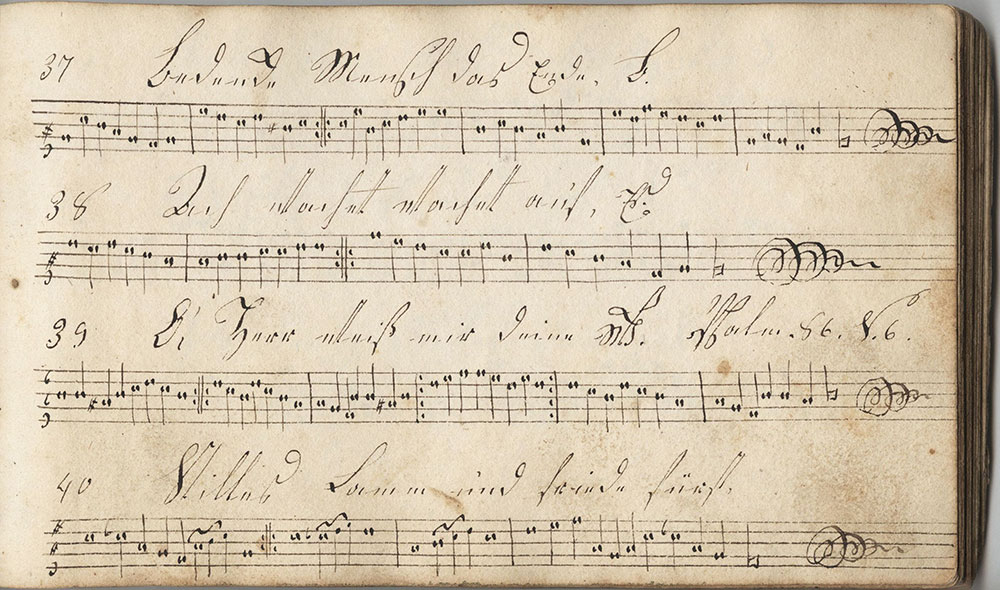 Dieses Harmonische Melodeyen Büchhlein Gehöret mir Johannes Brackter Sing Schuler in der Hilltaun schule Geschrieben den 13ten Januar 1830