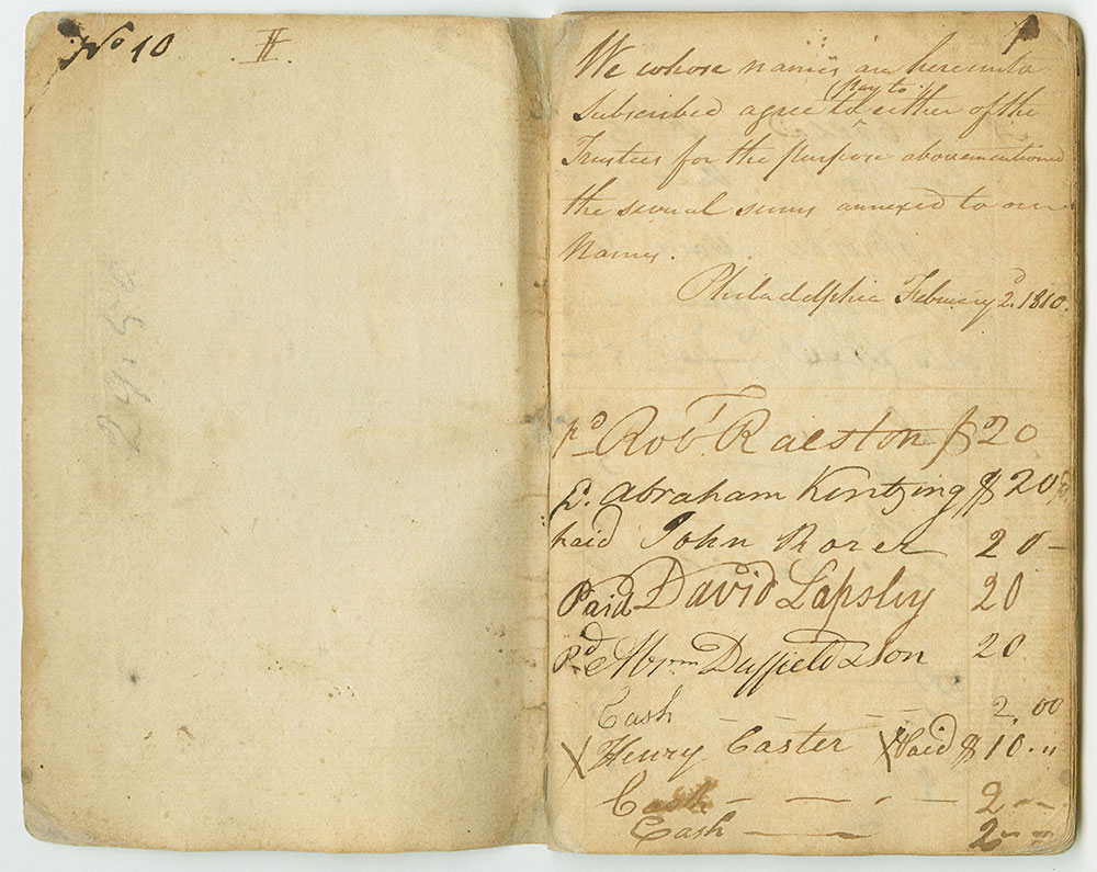A Philadelphia Pledge and Payment Booklet from 1810