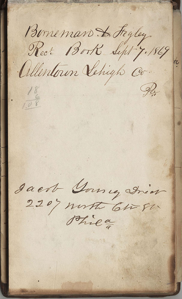 Tax Receipts for Borneman & Fegley, Along with Remedies for Humans & Horses Plus Food Recipes