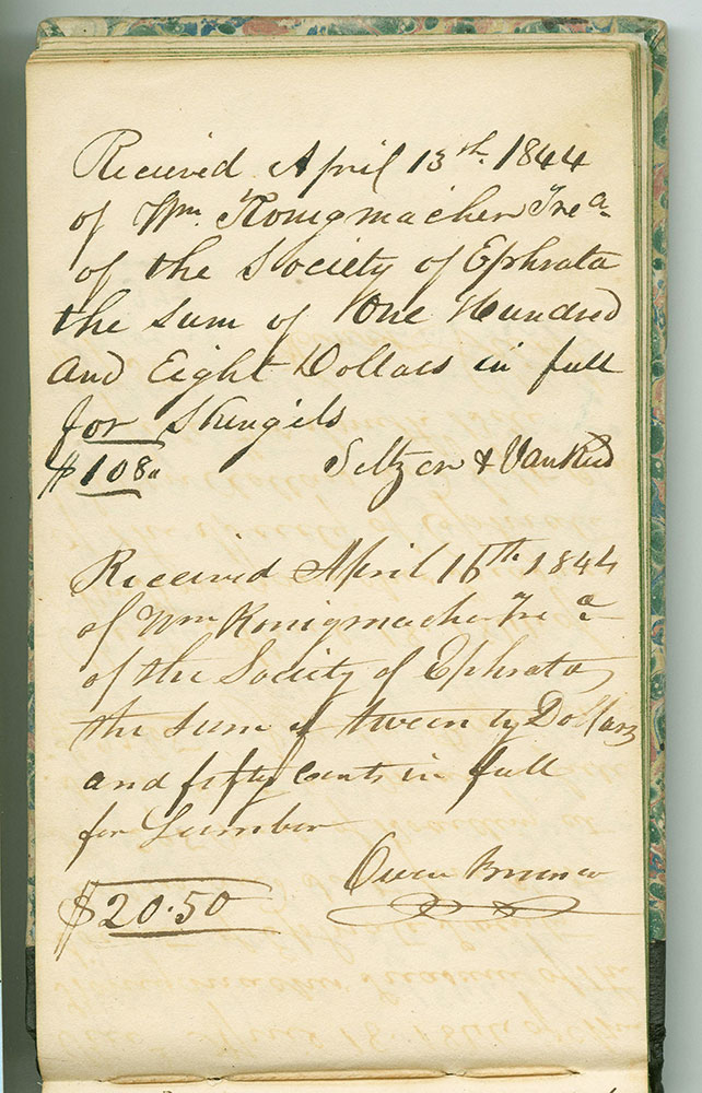 Ephrata Society Receipt Book from 1843 1851 Digital Collections