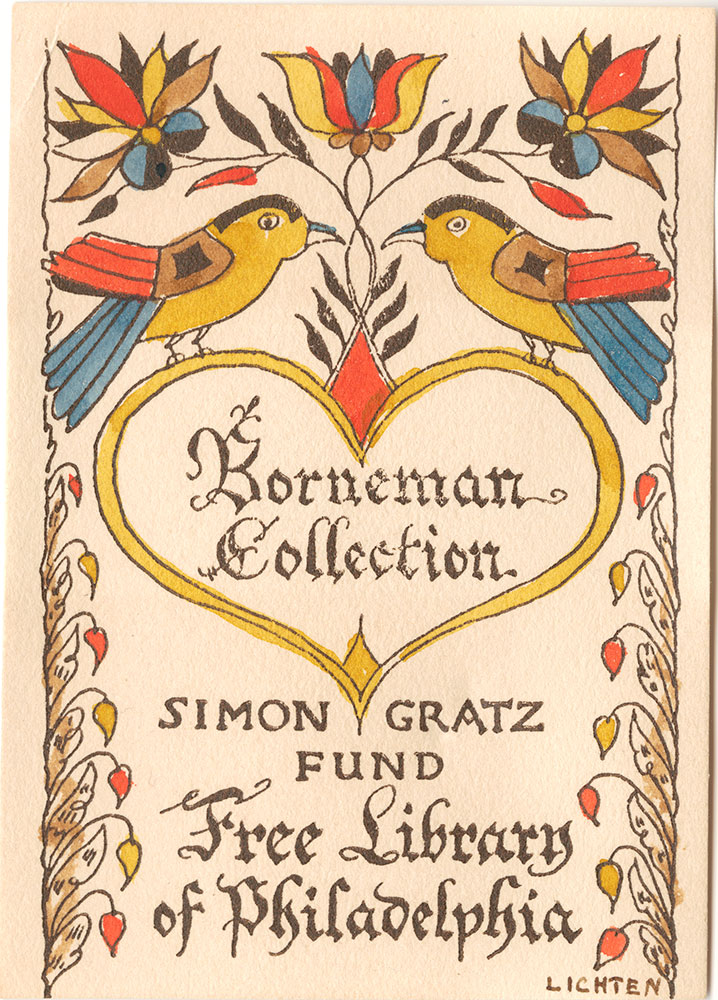 Simon Gratz Fund Bookplate