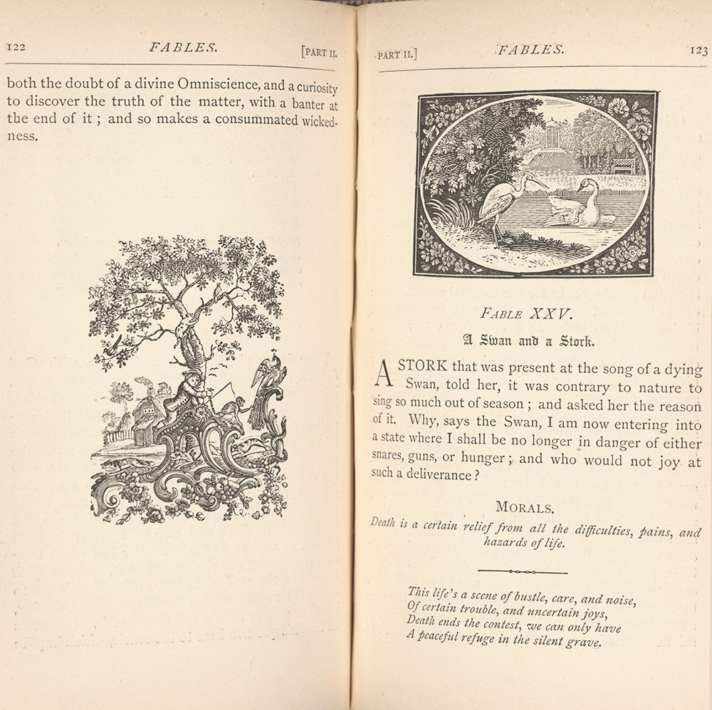Bewick's Select Fables, pages 122-123