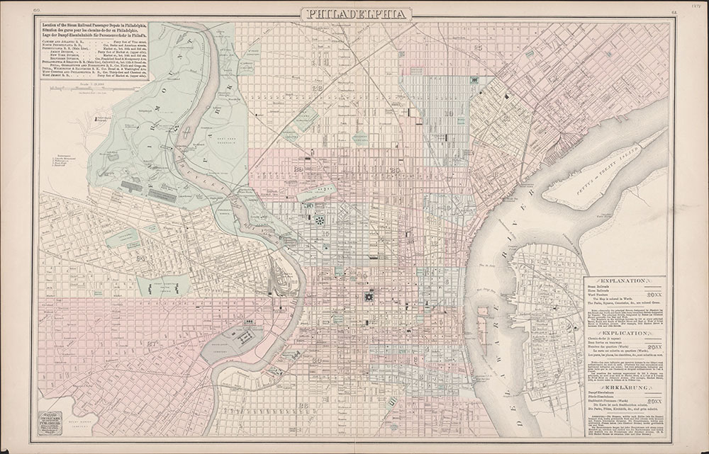 Philadelphia [Steam & Horse Railroads and Depots], 1878, Map